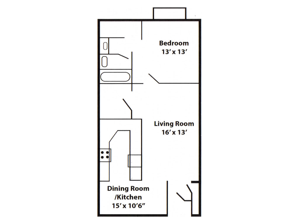 Pheasant Run, 1 Bedroom Floorplan